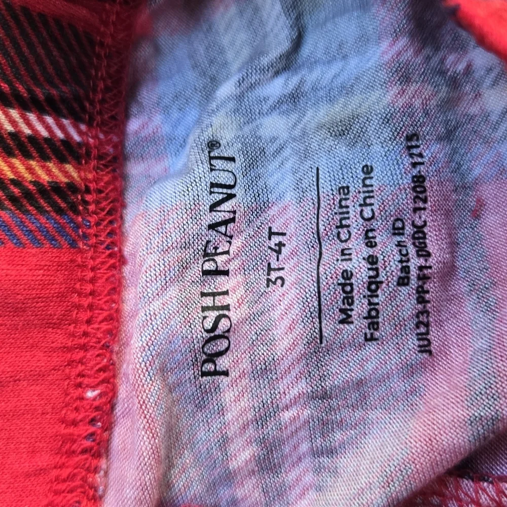 The Posh Peanut Red Tartan Ruffle Bottom Pajama Pants